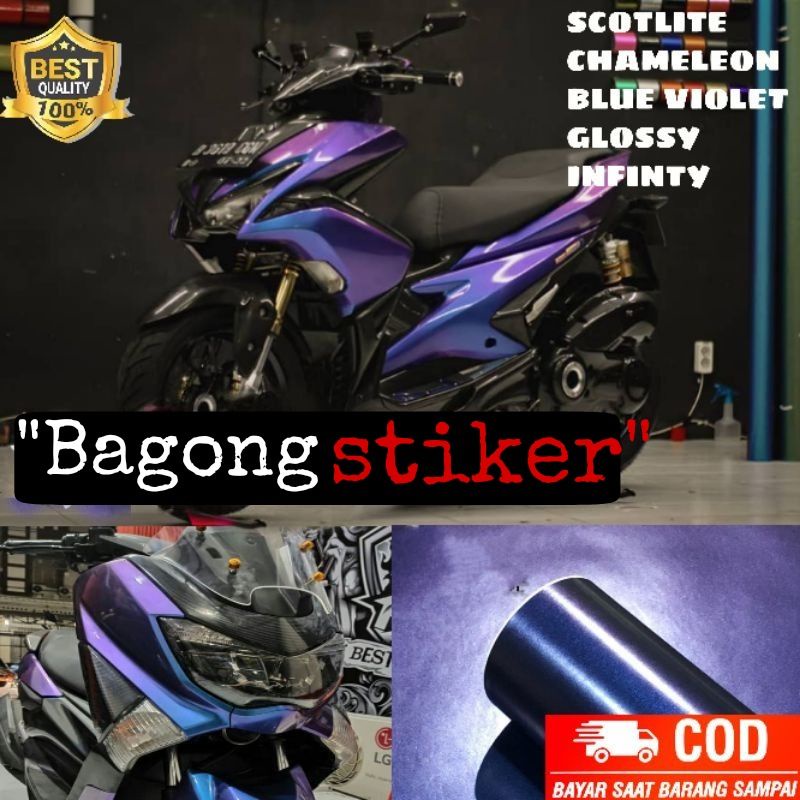 Stiker skotlet bunglon chameleon glossy scotlite motor bunglon doff merk infinity best quality