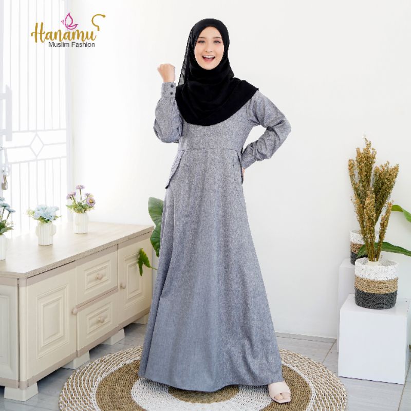 MARISKA DRESS GAMIS DAILY HANAMU GAMIS MURAH DAN NAYAMAN-Abu