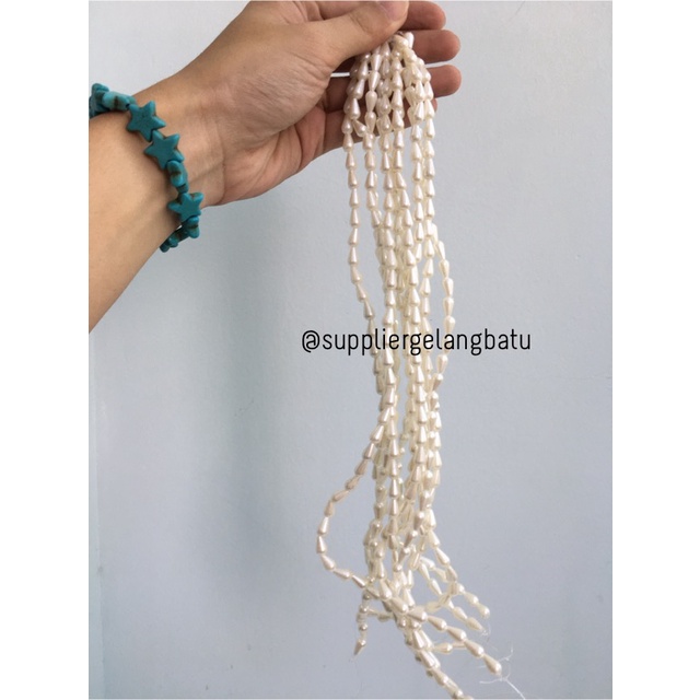 bahan Mutiara Sintetis TETES 8MM WHITE PEARL TULANG manik aksesoris