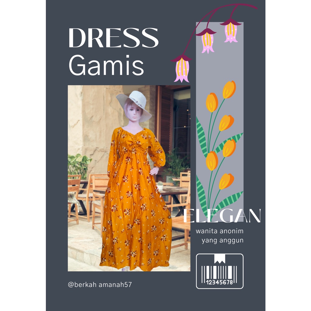 Baju Gamis Home Dress Daily Muslim Cantik Syari Syar'i Malaysia Casual Santai PB 140 Melayu Terbaru 