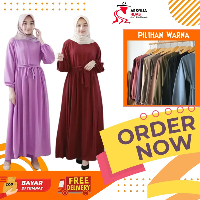 Gamis Remaja Pesta Mewah Kekinian Premium Jumbo Syari Wanita Terbaru Arsyilia Hijab AH05