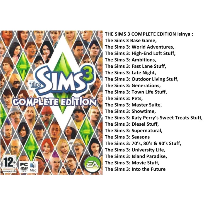 Jual NEW The Sims 3 Complete Expansion Pack Full DLC untuk PC Laptop ...