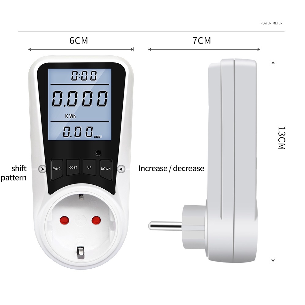 Jual Power Meter Ac Kwh A V Backliht Wattmeter Voltmeter Pengukur Pemakaian Daya Pln