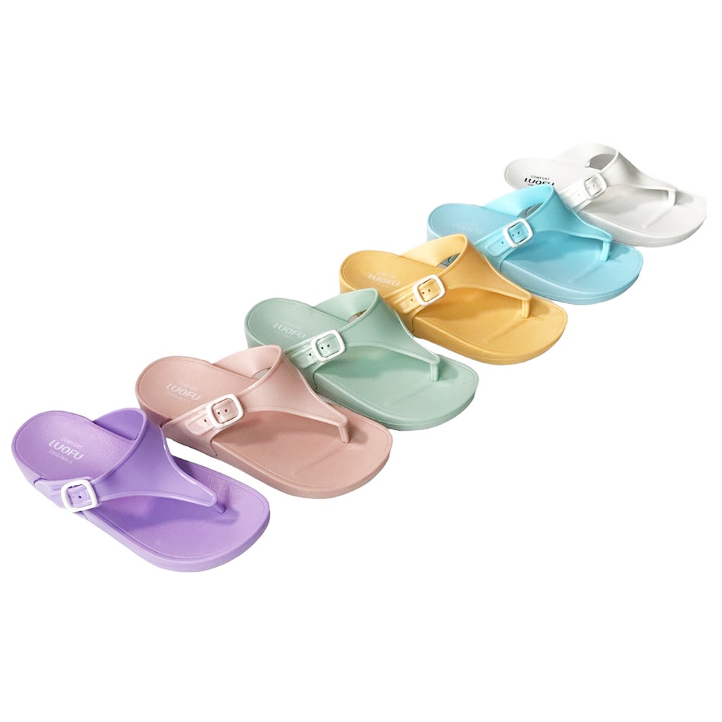 LUOFU Sendal Jepit Jelly Karet Wanita Eva E7154-E01WS6 [K04]
