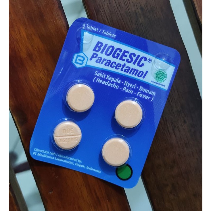 Biogesic 4 Tablet / Paracetamol 500 Mg / Pereda Nyeri / Sakit Kepala / Demam