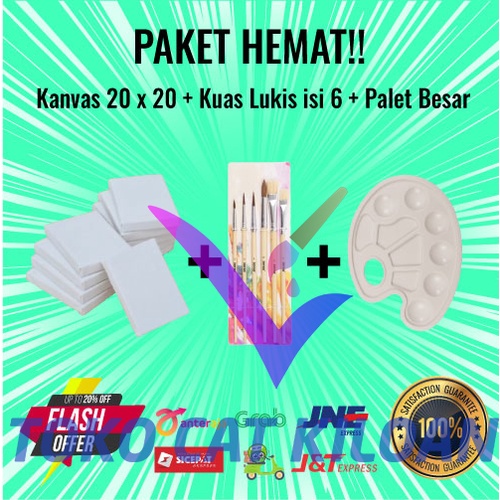 

PAKET HEMAT MELUKIS / HEMAT HINGGA 30% / Starter Kit Melukis Basic Kanvas + Kuas + Palet