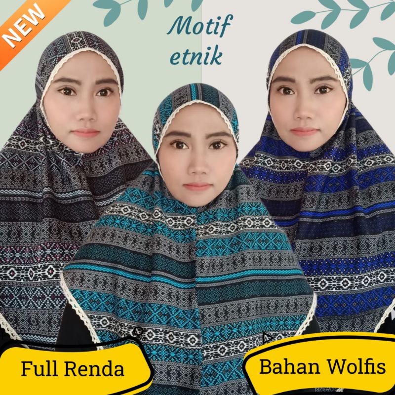 bergo motif- bergo wolfis- Bergo maryam - bergo maryam motif - bergo non pad