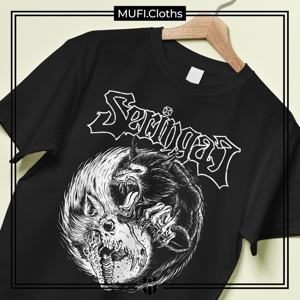 Kaos Band SERINGAI V.1 Serigala Militia | Kaos Metal Premium