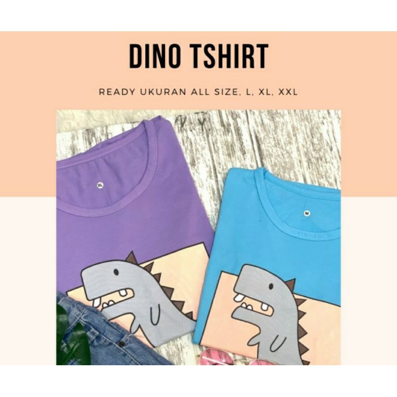 Kaos Wanita Dino Square Baju Ungu Purple Lilac Oversize Tshirt