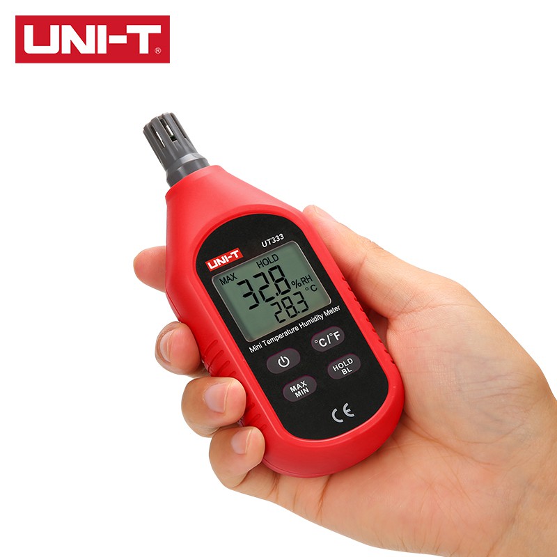 UNI-T UT333 Thermometer Hygrometer Humidity Ukur Suhu Kelembaban Udara LCD Sensor Termometer Meter