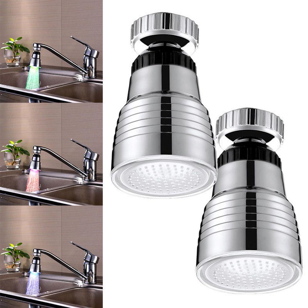 Nanas360° Keran LED Rotasi Glow Keran Air RGB Shower High Quality