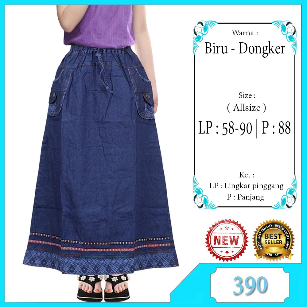 Rok Panjang Jeans Anak Usia 8-12 Tahun
