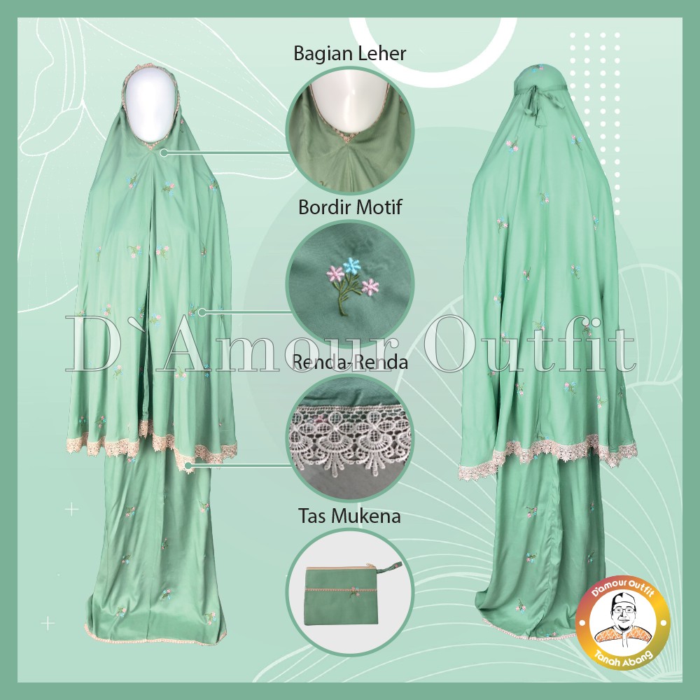 Mukena Dewasa Bordir, Mukena Dewasa Bordir Vinca, Mukena Travelling Rayon Premium