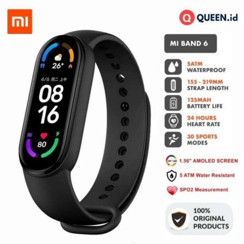 SMART BAND MI BAND 6 XIAOMI (RESMI TAM) WATCH BAND