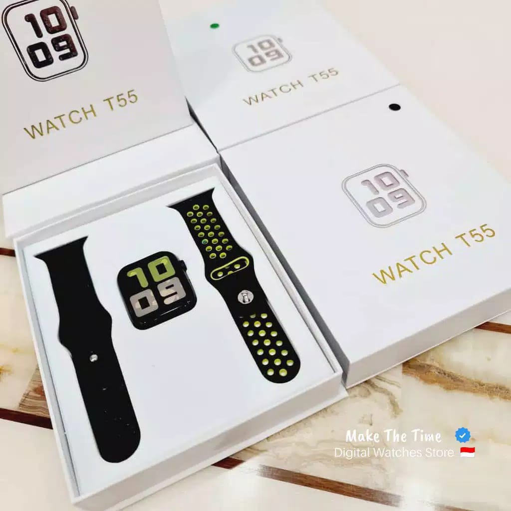 Smartwatch Bluetooth Layar Sentuh Untuk Berolahraga Type T-55 Dengan Pedometer Jam Tangan Wanita Pria Series 5