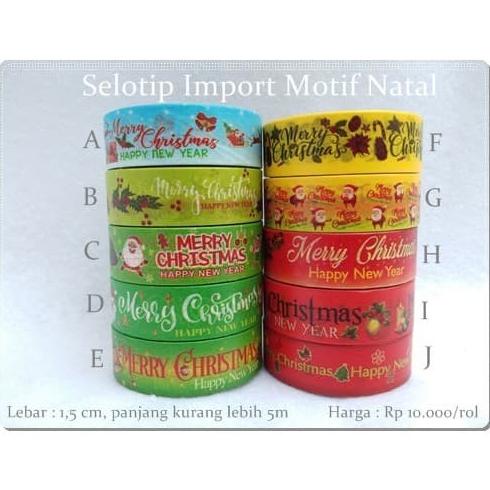 

NATL-70 : Selotip Import Motif Natal (per Rol) pitar33 Buru Order