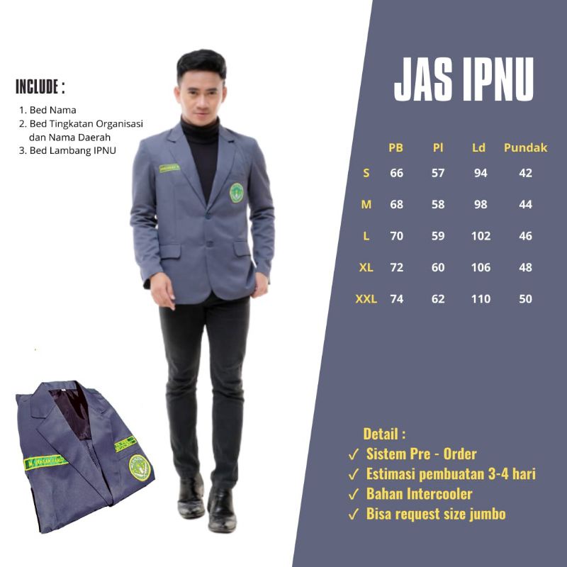 Jual Ready Jas Ipnu Ippnu Nasional Lengkap Bordir Nama Dan Logo