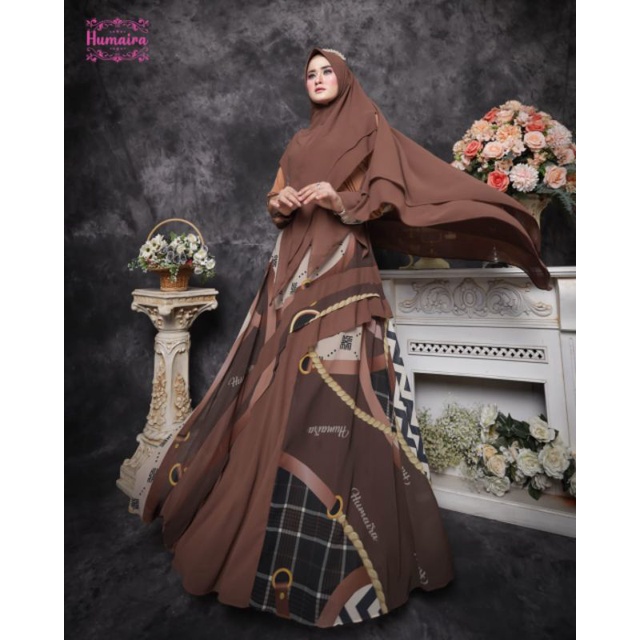 Sherina Series ORI by Humaira / Gamis Set Syar'i / Gamis Pesta Mewah / Dress Busui / Muslimah Branded Wear / Baju Syar'i Terbaru / Baju Polos Syari-6