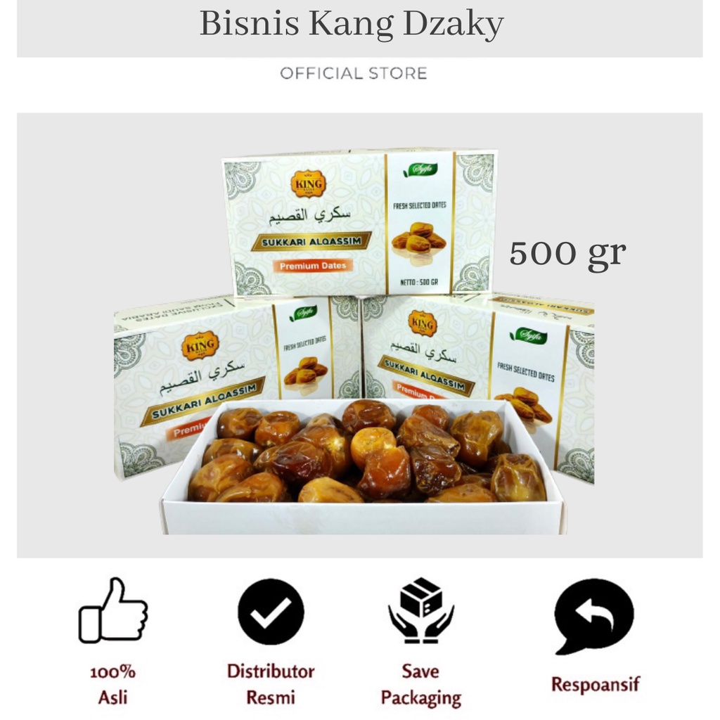 

Kurma Sukari / Kurma Sukari Al Qassim King Dates Syifa 500 gram