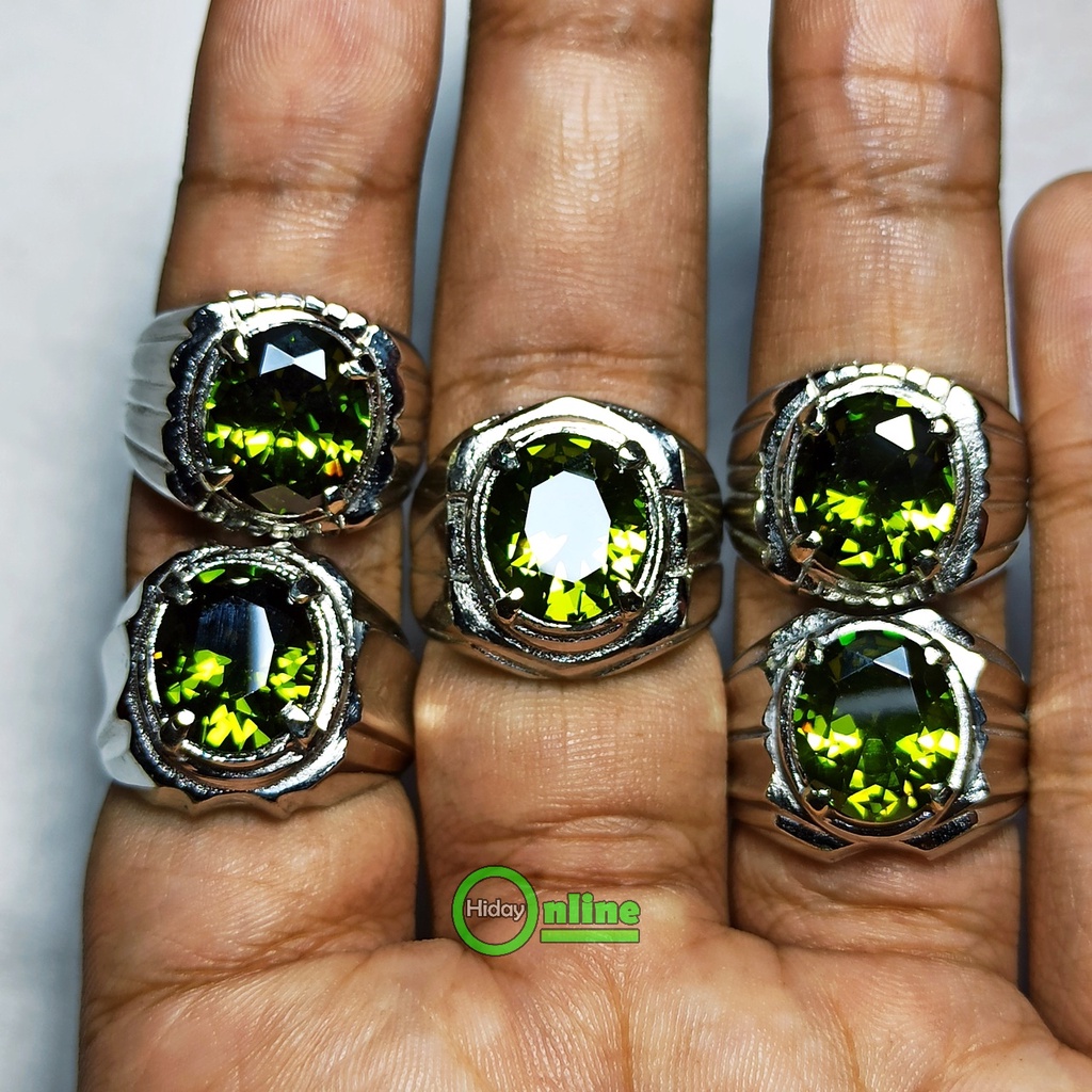 BATU PERMATA GREEN AMERICAN DIAMOND ZIRCON OVAL CUTTING