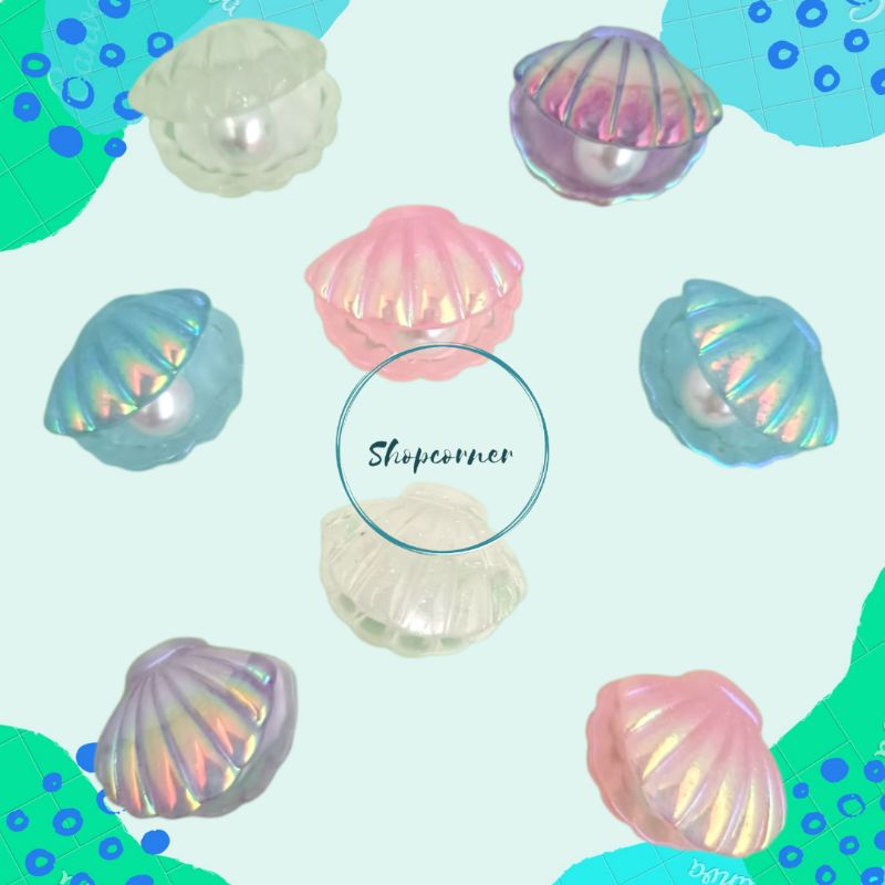 Mainan Miniatur Resin Kerang Mutiara / Pearl Shells untuk Hiasan / Dekorasi
