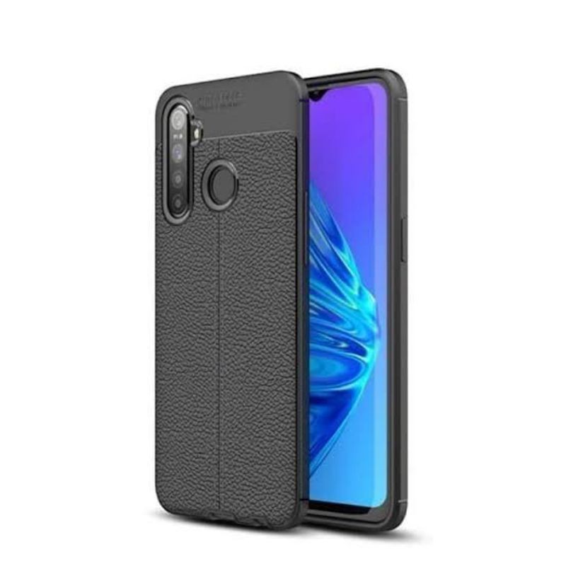 Case Autofokus Kulit Jeruk Realme 5i - Softcase Autofokus Hitam tebal black