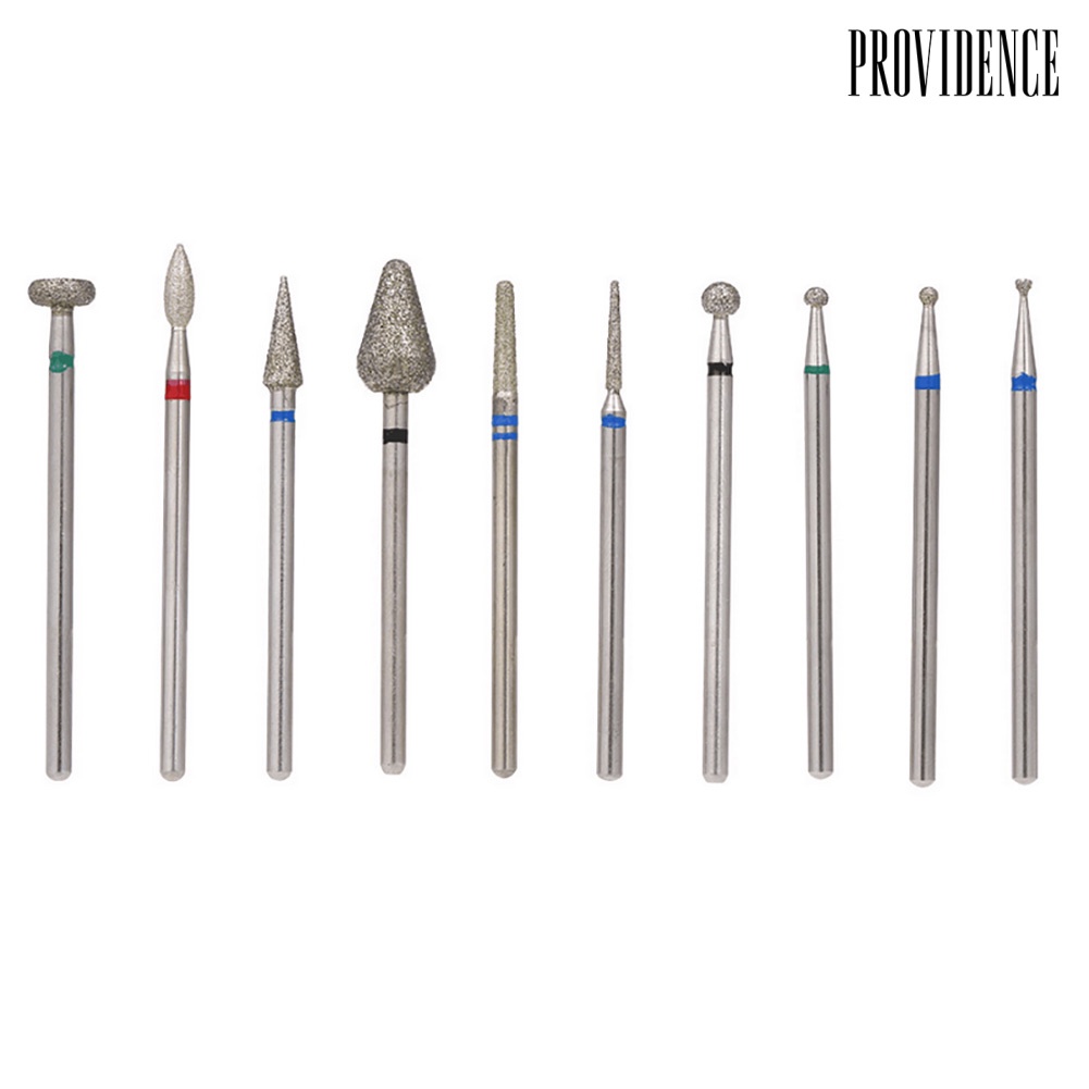 Providence 10Pcs Grinding Nail Art Drill Bits Manicure Pedicure Polishing Milling Head Kit