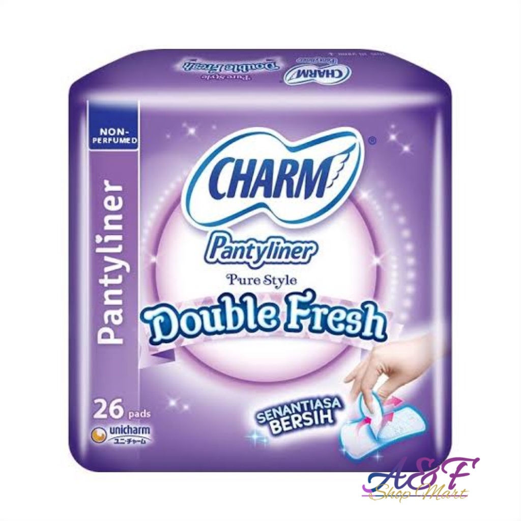 Charm Pantyliner Pure Style Double Fresh 26pads Non Perfumed