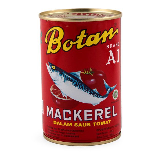 

BOTAN Mackerel Tomato Sauce 425gr Ikan Makarel Saus Tomat Kaleng Besar