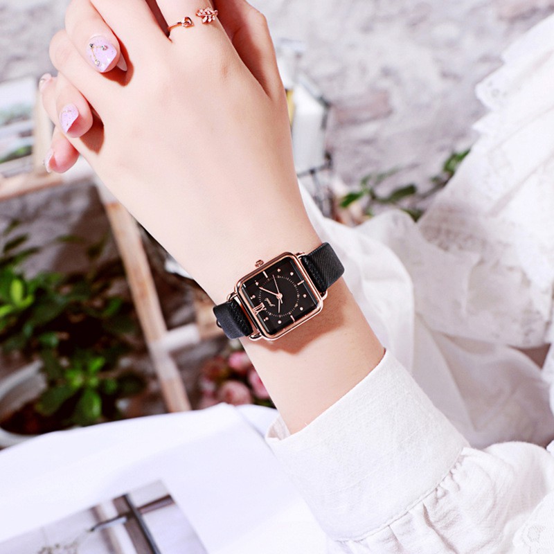 Watchyou Jam Tangan Wanita Fashion Retro Square Fashion A0156 Ins Student Jam Tangan Wanita