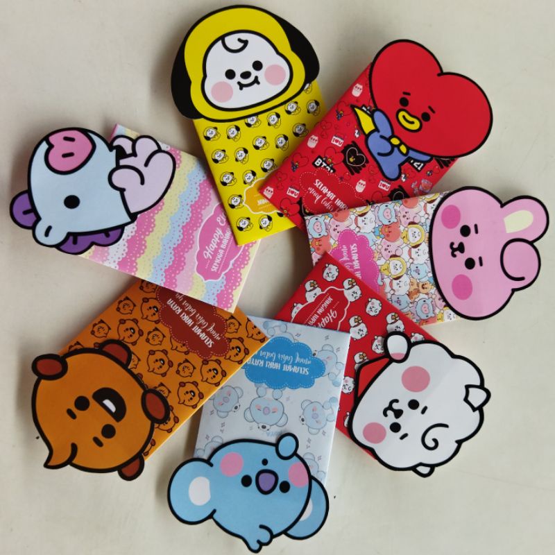 

[BACA DESKRIPSI : HARGA PER PCS = 1 LEMBAR] AMPLOP BT21 / AMPLOP LEBARAN BT21 / AMPLOP LUCU / AMPLOP LEBARAN ANAK / BTS