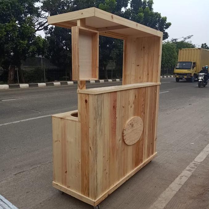 pesanan husus booth kayu jati Belanda / booth portable /gerobak sorong
