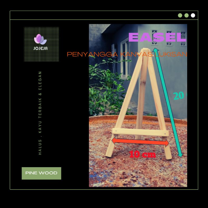 

Easel Kanvas / penyangga / tripod mini lebar 10cm tinggi 20 cm