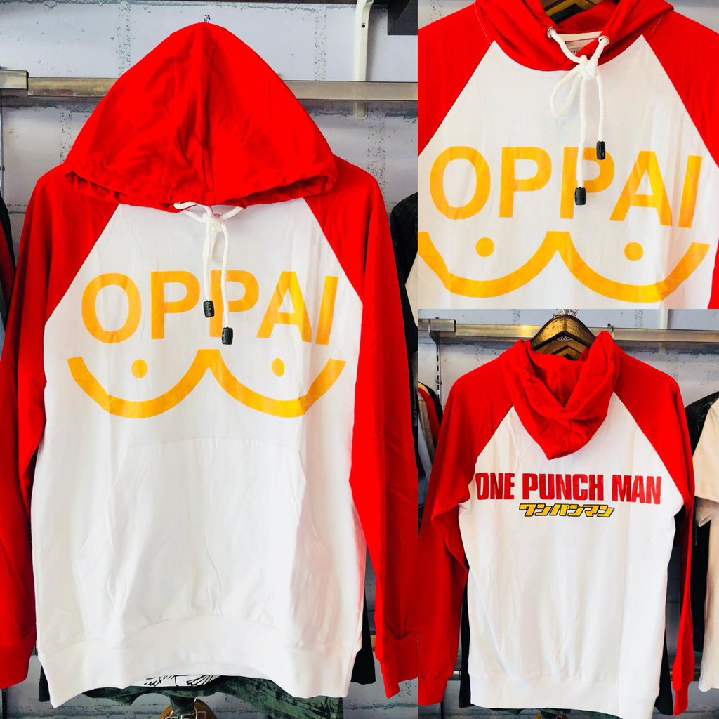 HOODIE OPPAI RED SAITAMA OPM ADIDASPOLY