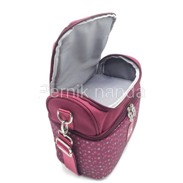 Naimax Cooler Bag Denver Maroon Flowerr Tas ASI Free Ice Gel Tas Pendingin ASI