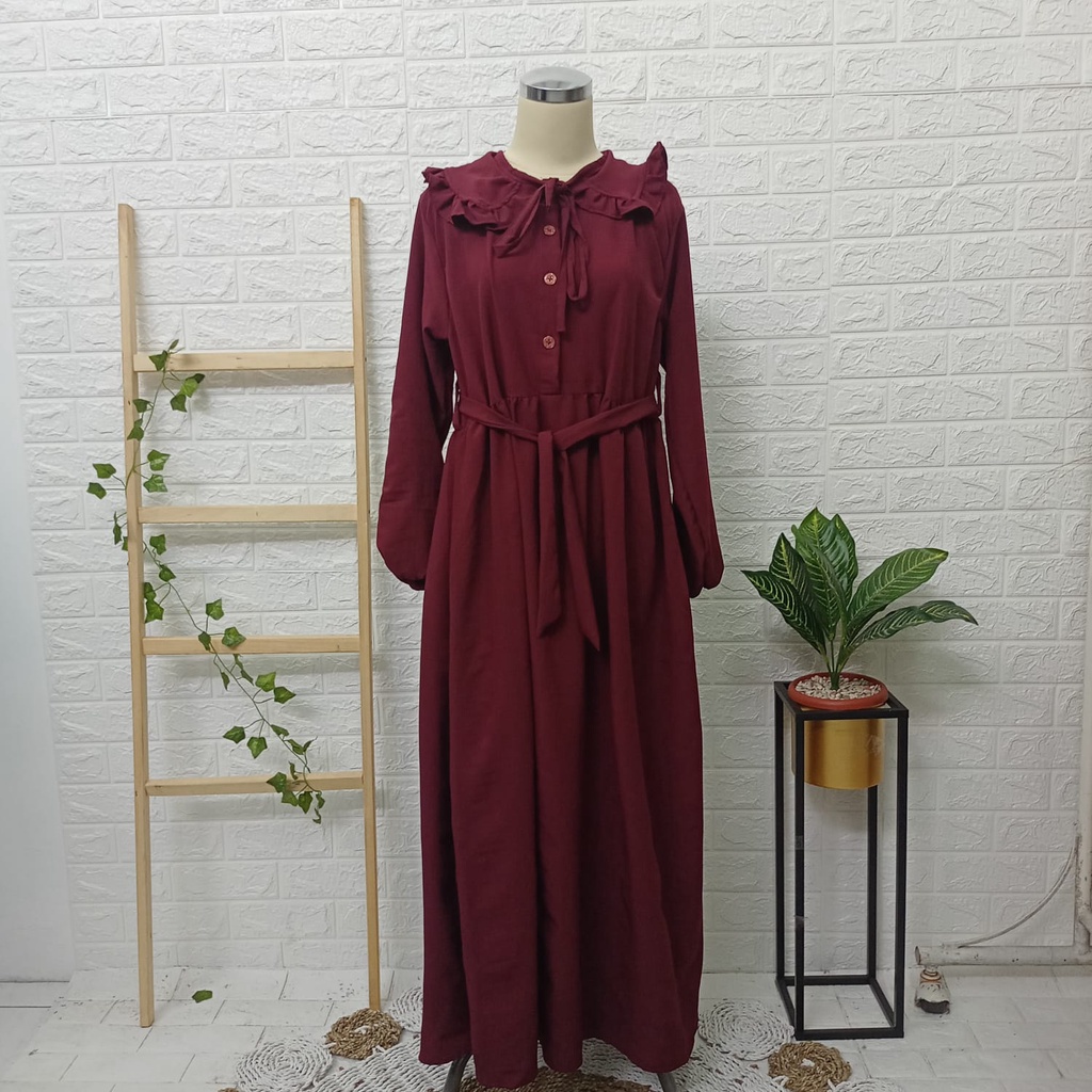 Gamis Terbaru Bahan Crinkle - Dress Dewasa Kekinian - Gamis Wanita Dewasa Bahan Crinkle - Gamis Polos Crinkle Terbaru - Gamis Dress Terbaru Jumbo