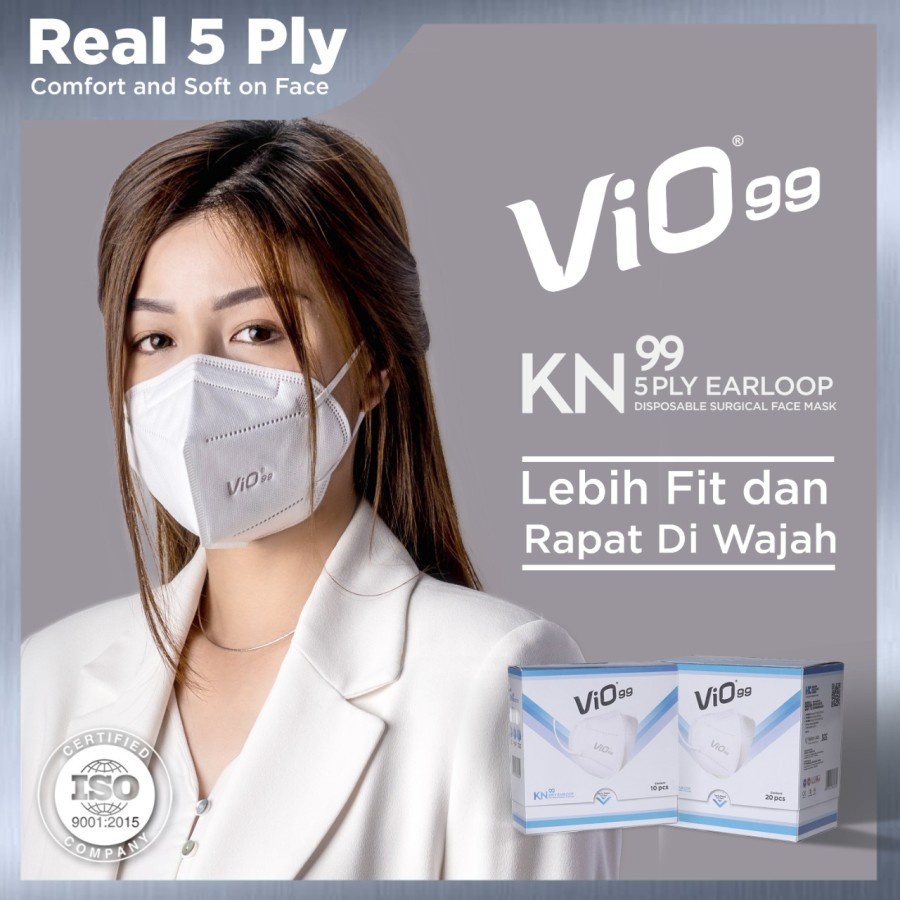 VIO MASKER KN99 5PLY EARLOOP ISI 10S / MASKER KN95 EARLOOP