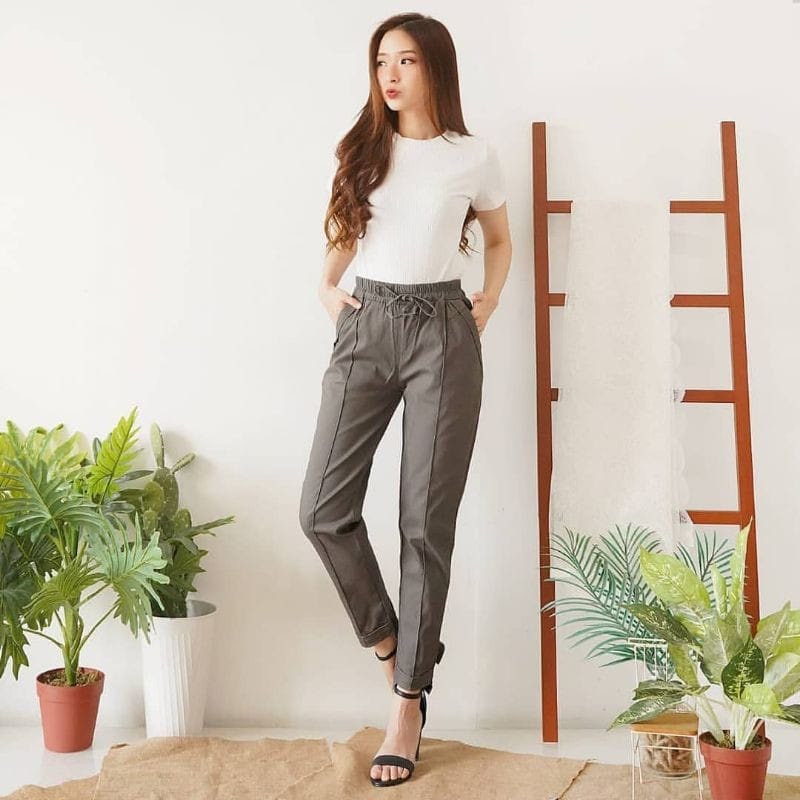 CELANA PANJANG WANITA BAGGY PANTS STANDAR DAN BIG SIZE JUMBO BAGGY PANTS TWILL