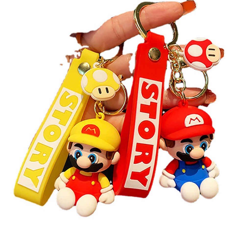 【COD Tangding】Gantungan Kunci Bentuk Kartun Mario 5 Warna