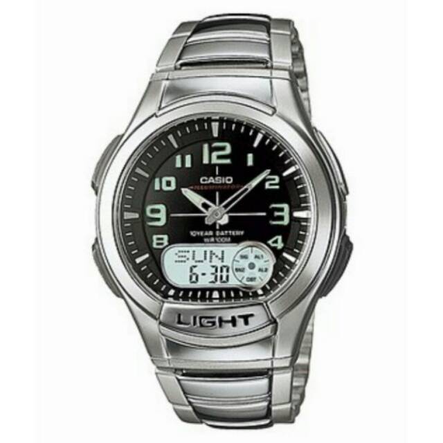 JAM TANGAN PRIA/COWOK CASIO DUAL TIME RANTAI ORI GARANSI INTERNASIONAL TAHAN AIR ELEGANT...