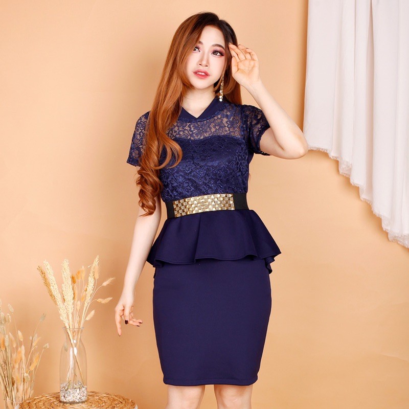 Kathryn collection # 104,  Dres rok span scuba Import premium kombinasi brukat gliter free belt