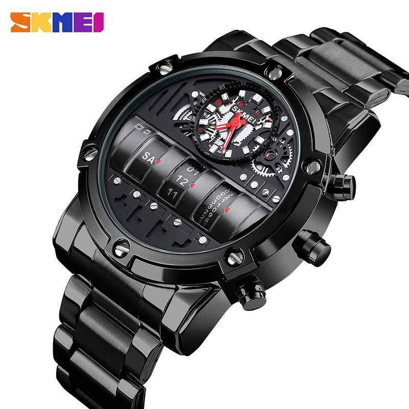 SKMEI 1558 Jam Tangan Pria Analog Tali Stainless WATCHKITE WKOS