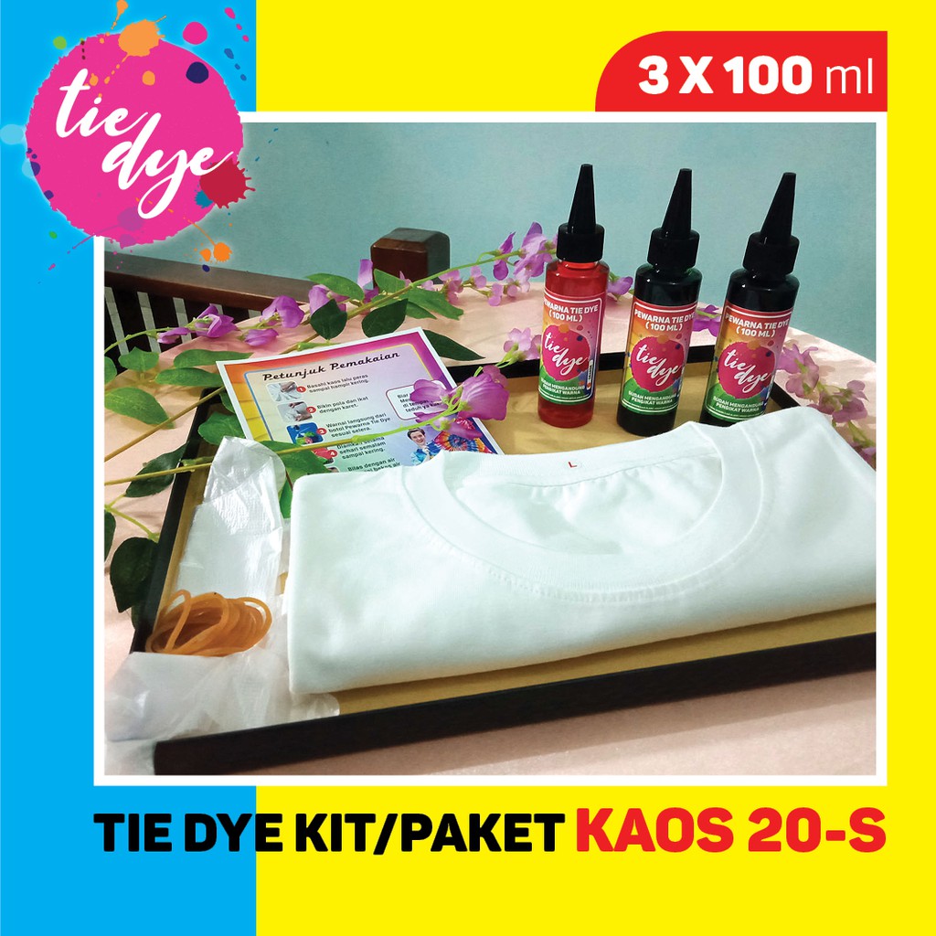 Tie Dye Starter Kit / Pewarna Tie Dye Paket / Pewarna Kaos Tekstil / Kaos 20s / Tie Dye Kit