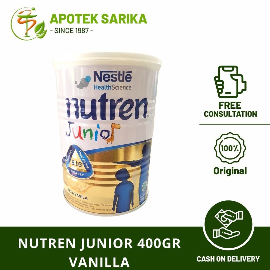 

Nutren junior 400gr powder vanilla (susu medis khusus menaikkan berat badan usia 1-10 tahun)