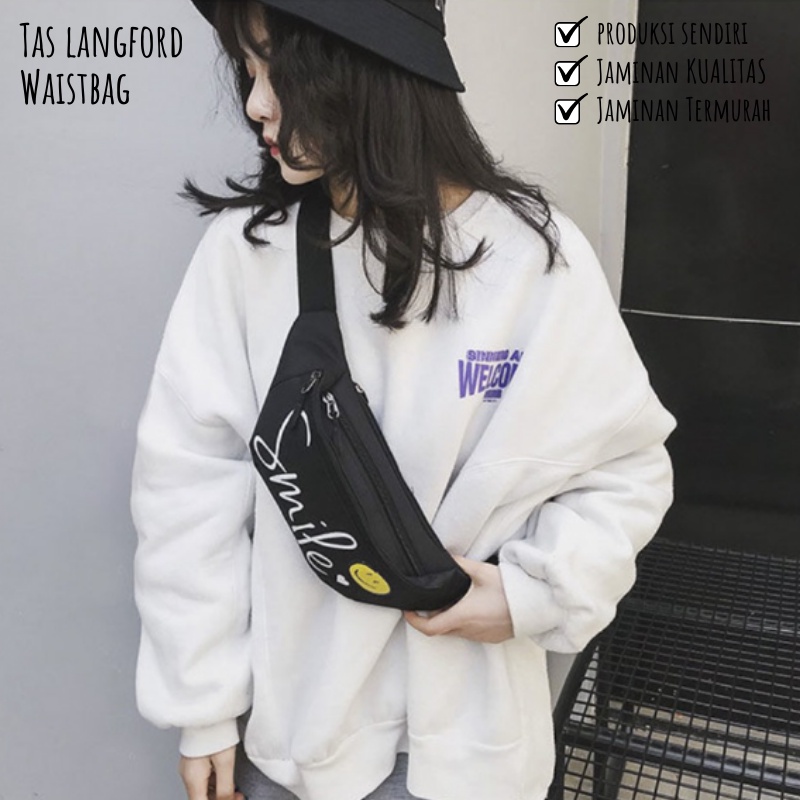 Waistbag Wanita - Tas Selempang Pinggang Dada Anak Remaja Dewasa Model Korea Fashion Kekinian Terbaru Termurah Bagus Stylish Multofungsi Import Korean Lokal Original Premium Perempuan Cewek