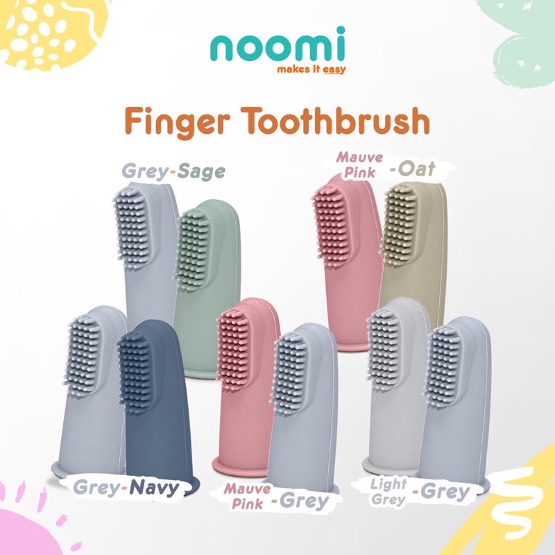 Noomi Silicone Finger Toothbrush isi 2 pc Pembersih Lidah Bayi Sikat gigi Anak Sikat Lidah