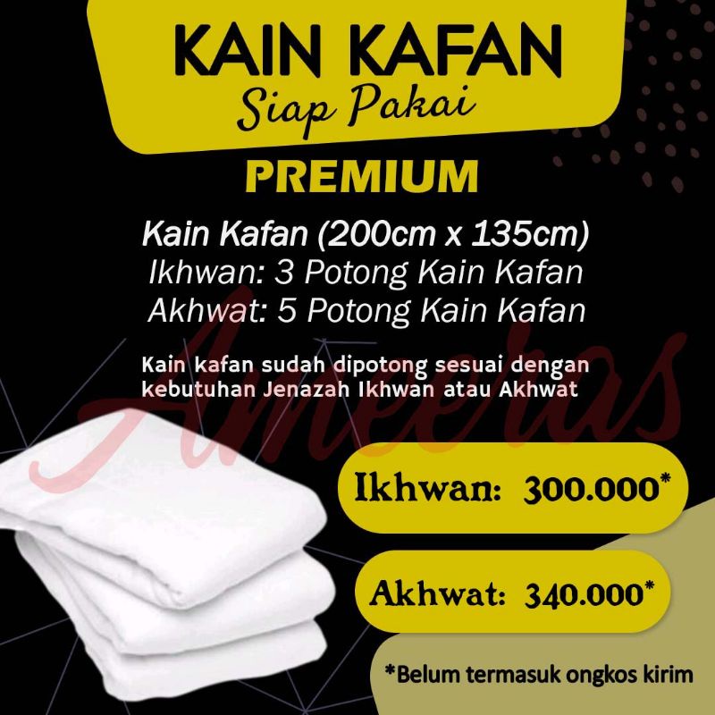 Kain Kafan Premium Siap Pakai Jenazah Ikhwan Akhwat Pria Wanita (Kain Saja Tanpa Perlengkapan )