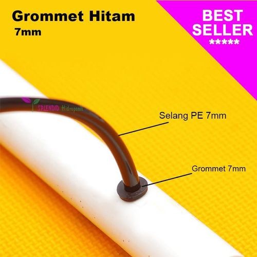 Karet Grommet Ukuran 7 mm 7mm Untuk Selang PU PE PVC Warna Hitam