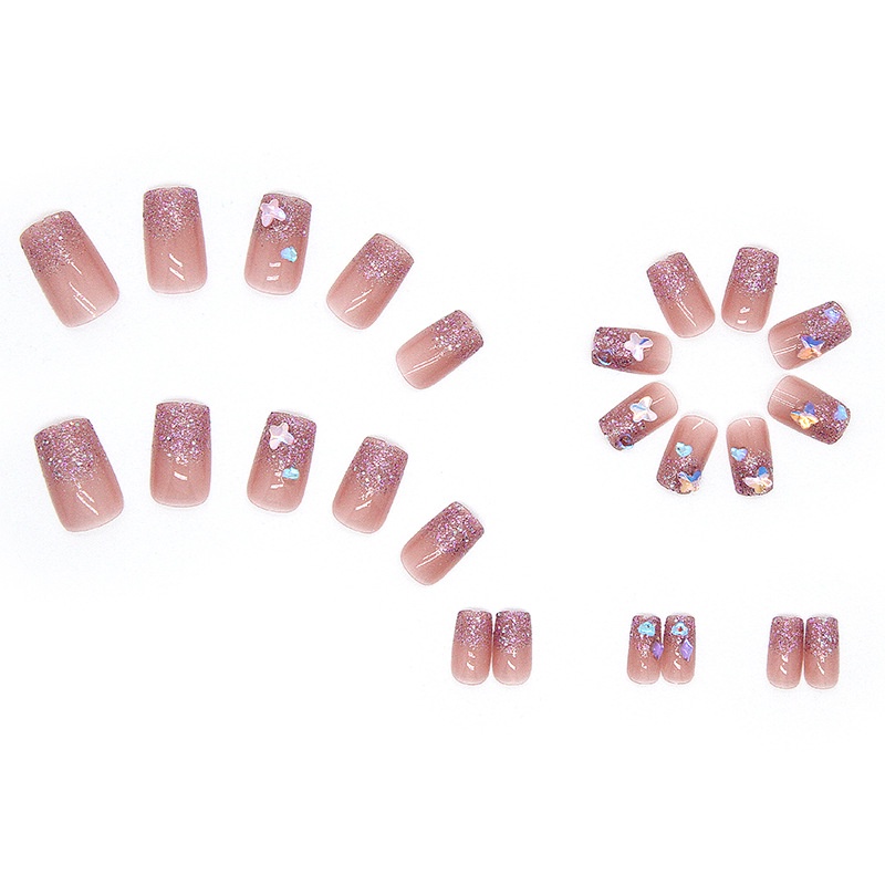 24pcs / Kotak Kuku Palsu Full Cover Z331 Untuk Dekorasi Nail Art