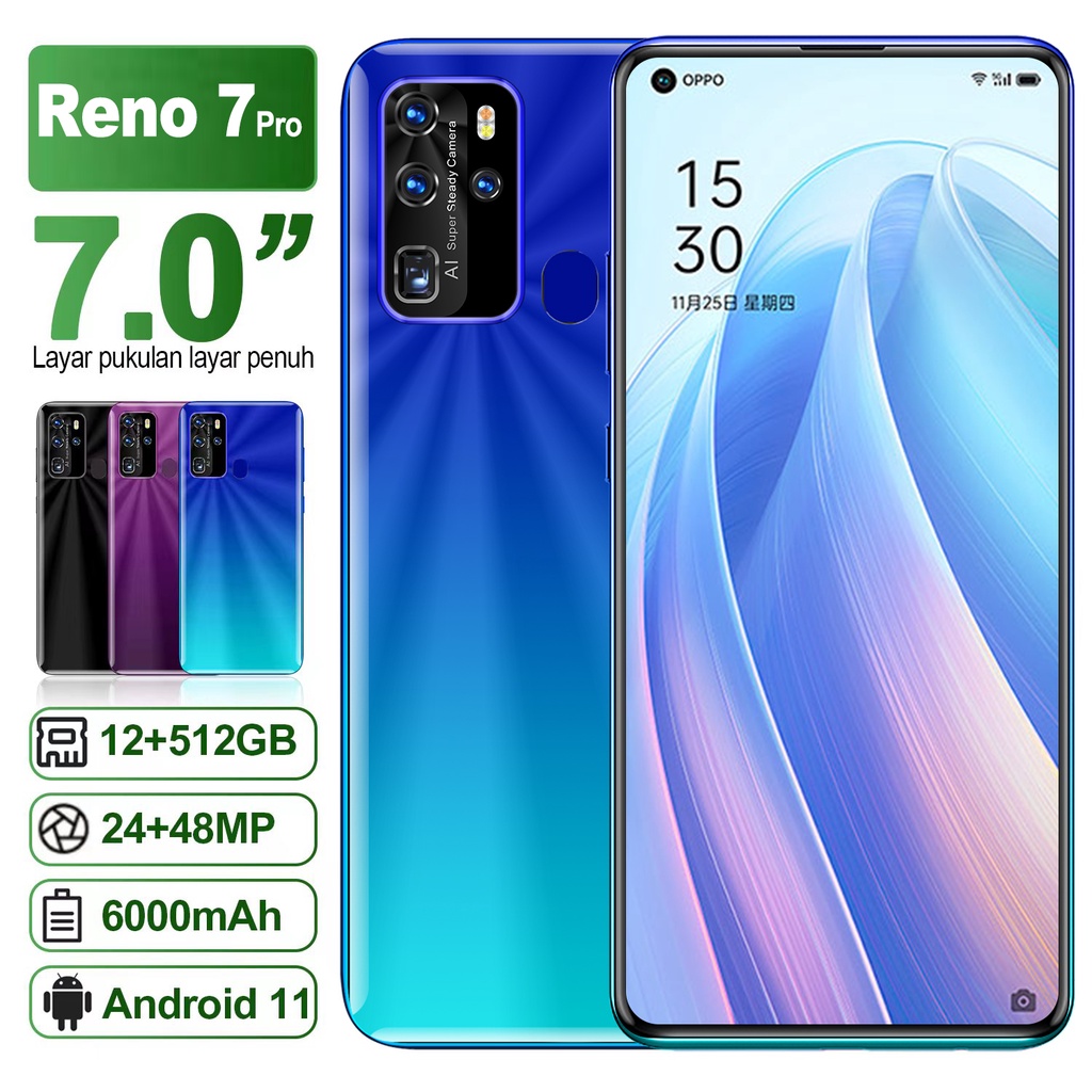Jual Handphone murah 7inch Original Opp0 Reno 7 pro Layar full Dibor